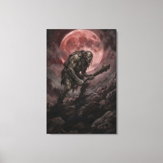 Ogre Beneath the Blood Moon Canvas Afdruk (Voorkant)