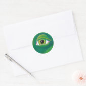 Ogre groene oog dinosaurus kikker hagedis schilder ronde sticker (Envelop)