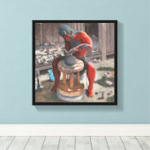 Ogre met behulp van Potter Wheel Fantasy Art Canva Canvas Afdruk (Insitu (Houten vloer))