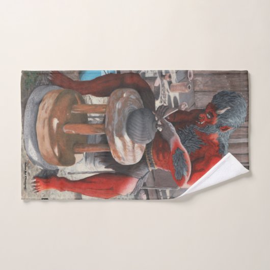 Ogre Met behulp van Pottery Wheel Fantasy Art Badh Bad Handdoek (Handdoek)