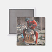 Ogre met behulp van Pottery Wheel Fantasy Art Butt Magneet (Voorkant / Achterkant)