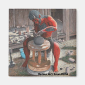 Ogre met behulp van Pottery Wheel Fantasy Art Butt Magneet (Voorkant)