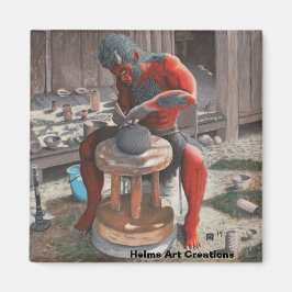 Ogre met behulp van Pottery Wheel Fantasy Art Butt Magneet