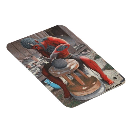 Ogre met behulp van Pottery Wheel Fantasy Flexibel Magneet (Rechterzijde)