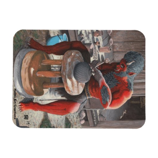 Ogre met behulp van Pottery Wheel Fantasy Flexibel Magneet (Horizontaal)