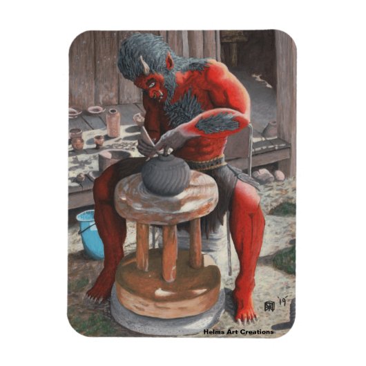 Ogre met behulp van Pottery Wheel Fantasy Flexibel Magneet (Verticaal)
