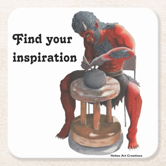 Ogre met behulp van Pottery Wheel Fantasy Paper On Kartonnen Onderzetters (Voorkant)