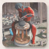 Ogre met behulp van Pottery Wheel Fantasy Plastic Bier Onderzetter (Voorkant)
