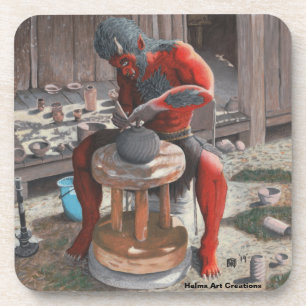 Ogre met behulp van Pottery Wheel Fantasy Plastic Bier Onderzetter