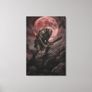 Ogre onder de Bloedmaan Canvas Afdruk
