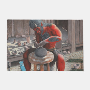 Ogre Oni maken Japanse Pottery Fantasy Deur Mat