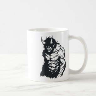 Ogre Oni Yokai Japanese Outline Sticker Koffiemok