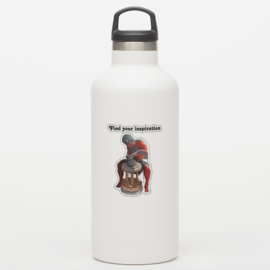 Ogre Potter Crafting Pottery Fantasy Art Sticker (Waterfles)