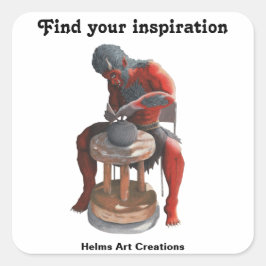 Ogre Potter Crafting Pottery Fantasy Art Stickers