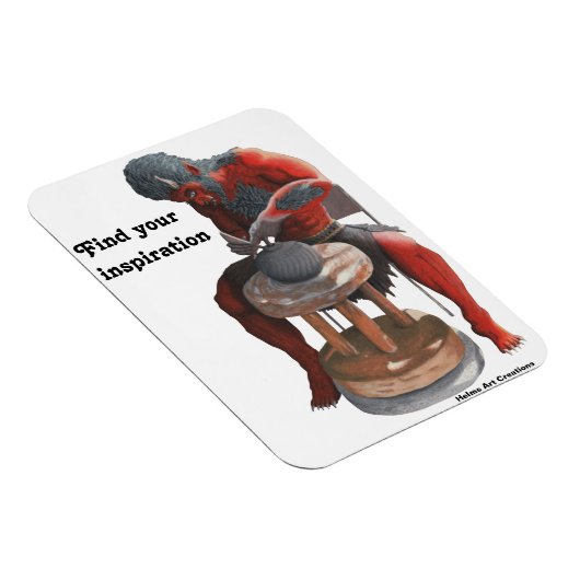 Ogre Potter Making Pots Fantasy Flexibele magneet (Rechterzijde)