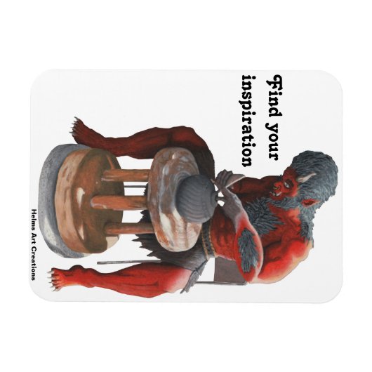 Ogre Potter Making Pots Fantasy Flexibele magneet (Horizontaal)