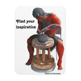 Ogre Potter Making Pots Fantasy Flexibele magneet