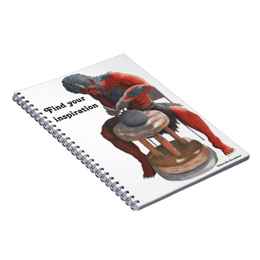 Ogre Potter Making Pots Fantasy Spiral Notitieboek (Rechterzijde)