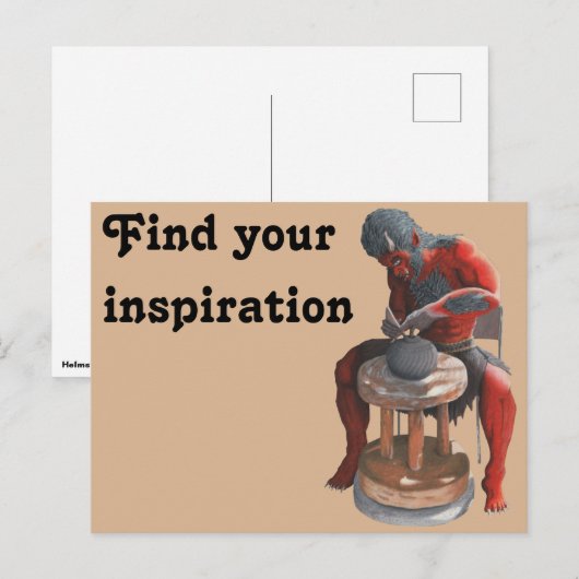 Ogre Spinning Pottery Wheel Fantasy Art Briefkaart (Voorkant / Achterkant)