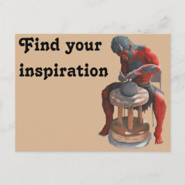 Ogre Spinning Pottery Wheel Fantasy Art Briefkaart