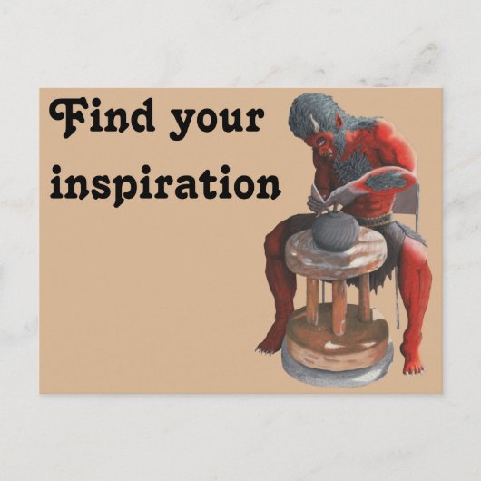 Ogre Spinning Pottery Wheel Fantasy Art Briefkaart (Voorkant)