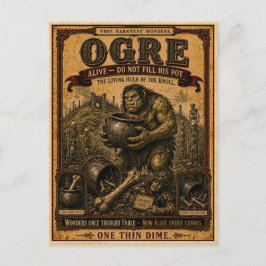 Ogre, Vintage Circus Monster Briefkaart