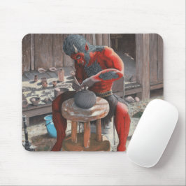 Ogre Werken Pottery Wheel Fantasy Art Mousepad Muismat
