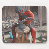 Ogre Werken Pottery Wheel Fantasy Art Mousepad Muismat (Voorkant)