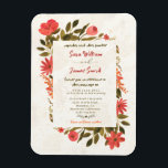 OGREE WEDDING INVITATIE MAGNEET<br><div class="desc">Deze aanpasbare OGREE Flora trouwkaart is de perfecte manier om je gasten uit te nodigen voor je speciale dag. De kaart is voorzien van een prachtig bloemetjesontwerp in tinten van oranje en groen, met aanpasbare tekst waarmee u uw eigen persoonlijke aanraking kunt toevoegen. Of u de namen van de bruid...</div>