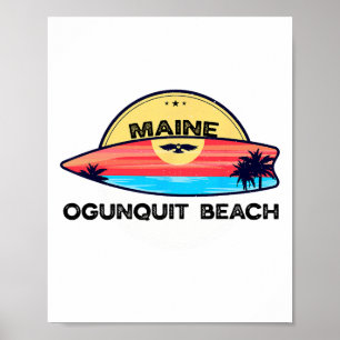 Ogunquit Beach Maine Surfplank Strand Surfen Poster