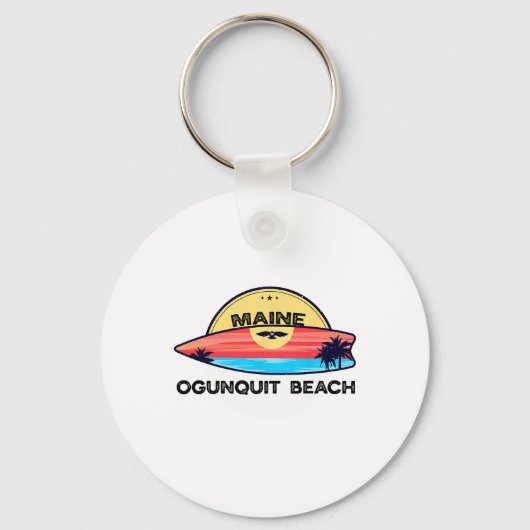 Ogunquit Beach Maine Surfplank Strand Surfen Sleutelhanger (Voorkant)
