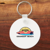 Ogunquit Beach Maine Surfplank Strand Surfen Sleutelhanger (Voorkant)