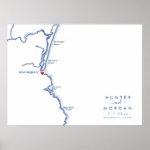 Ogunquit Maine Bruiloft Modern Gastenboek Poster (Voorkant)