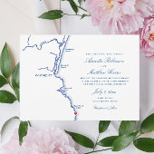 Ogunquit Maine Elegant Marine Kaart Bruiloft