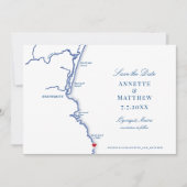 Ogunquit Maine Elegante Kustkaart Bruiloft Save The Date (Voorkant)