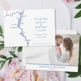 Ogunquit Maine Elegante Kustkaart Bruiloft Save The Date