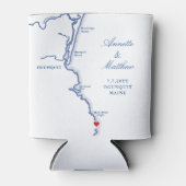 Ogunquit Maine Kaart Bruiloft gunst Drink Blikjeskoeler (Voorkant)