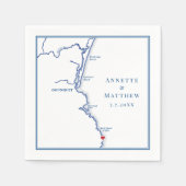 Ogunquit Maine Kaart Elegante bruiloft Servet (Voorkant)