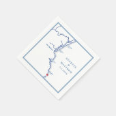 Ogunquit Maine Kaart Elegante bruiloft Servet (Hoek)