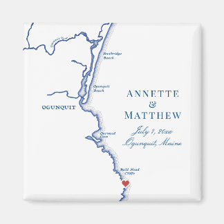 Ogunquit Maine Kaart Elegante huwelijksgunst Magneet