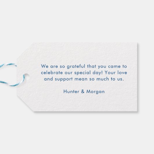 Ogunquit Maine Minimale Moderne Marine Bruiloft We Cadeaulabel (Achterkant Horizontaal)