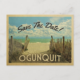 Ogunquit Maine Save The Date Vintage Nautical Aankondigingskaart