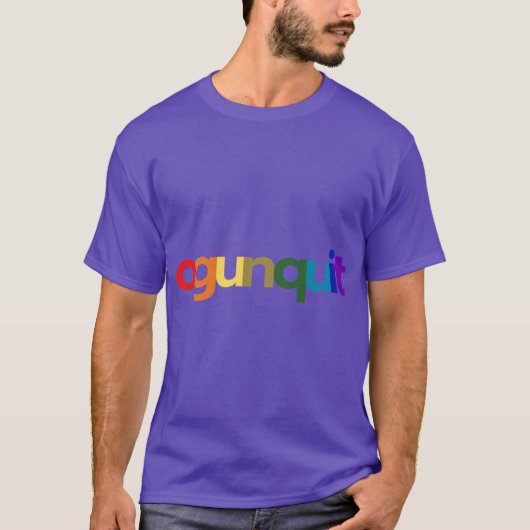 Ogunquit Pride Regenboogprint Oversized T-shirt (Voorkant)