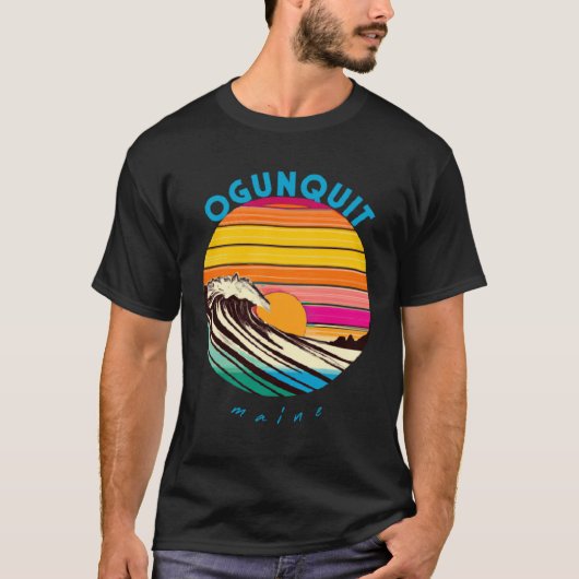 Ogunquit Retro 1980s Style Maine T-shirt (Voorkant)