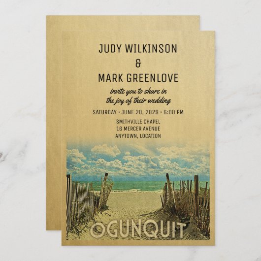 Ogunstop Beach Vintage Weddenschap Kaart (Voorkant / Achterkant)