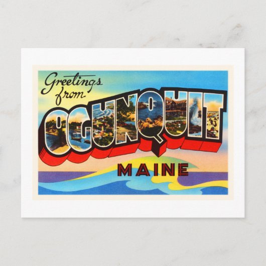 Ogunstop Maine ME Old Vintage Travel Souvenir Briefkaart (Voorkant)