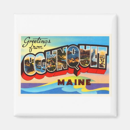 Ogunstop Maine ME Old Vintage Travel Souvenir Magneet (Voorkant)