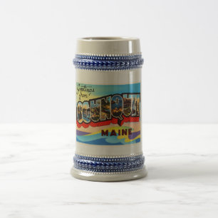 Ogunstoppen Maine ME Old Vintage Travel Souvenir Bierpul