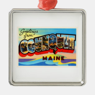 Ogunstoppen Maine ME Old Vintage Travel Souvenir Metalen Ornament