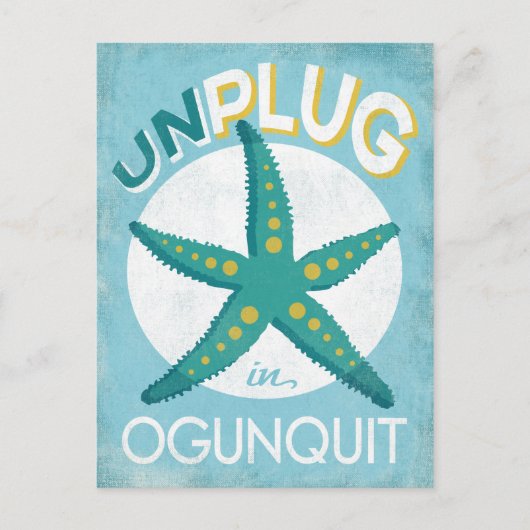 Ogunstoppen Starfish Beach Nautical Briefkaart (Voorkant)